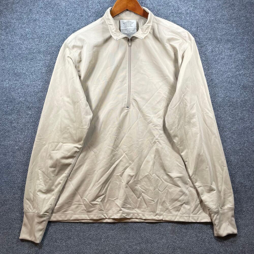 Active Force Apparel Sleeping Shirt Men's Large Beige 1/2 Zip Heat Retentive